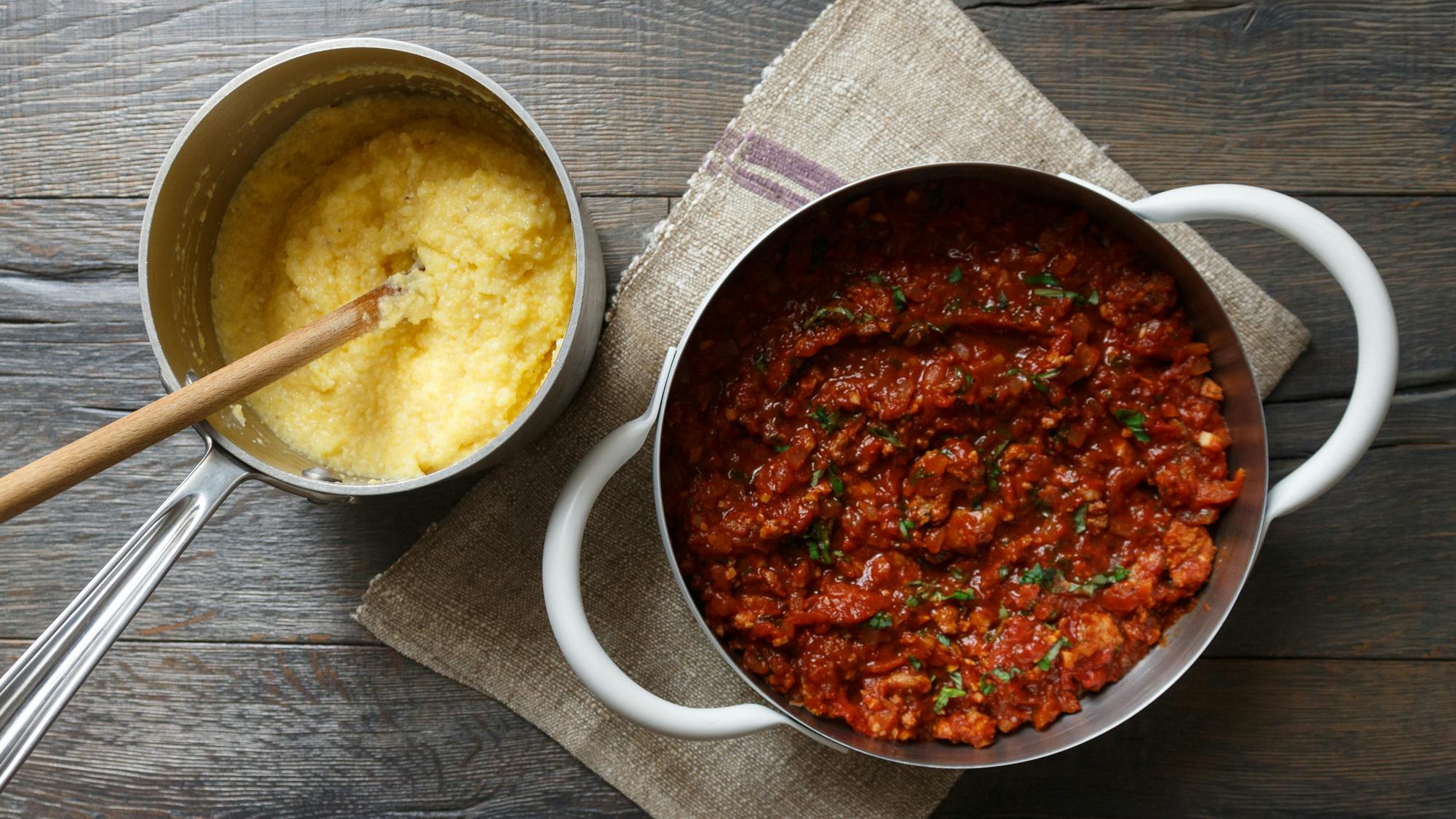 Best Sausage Ragu With Creamy Parmesan Polenta Recipe