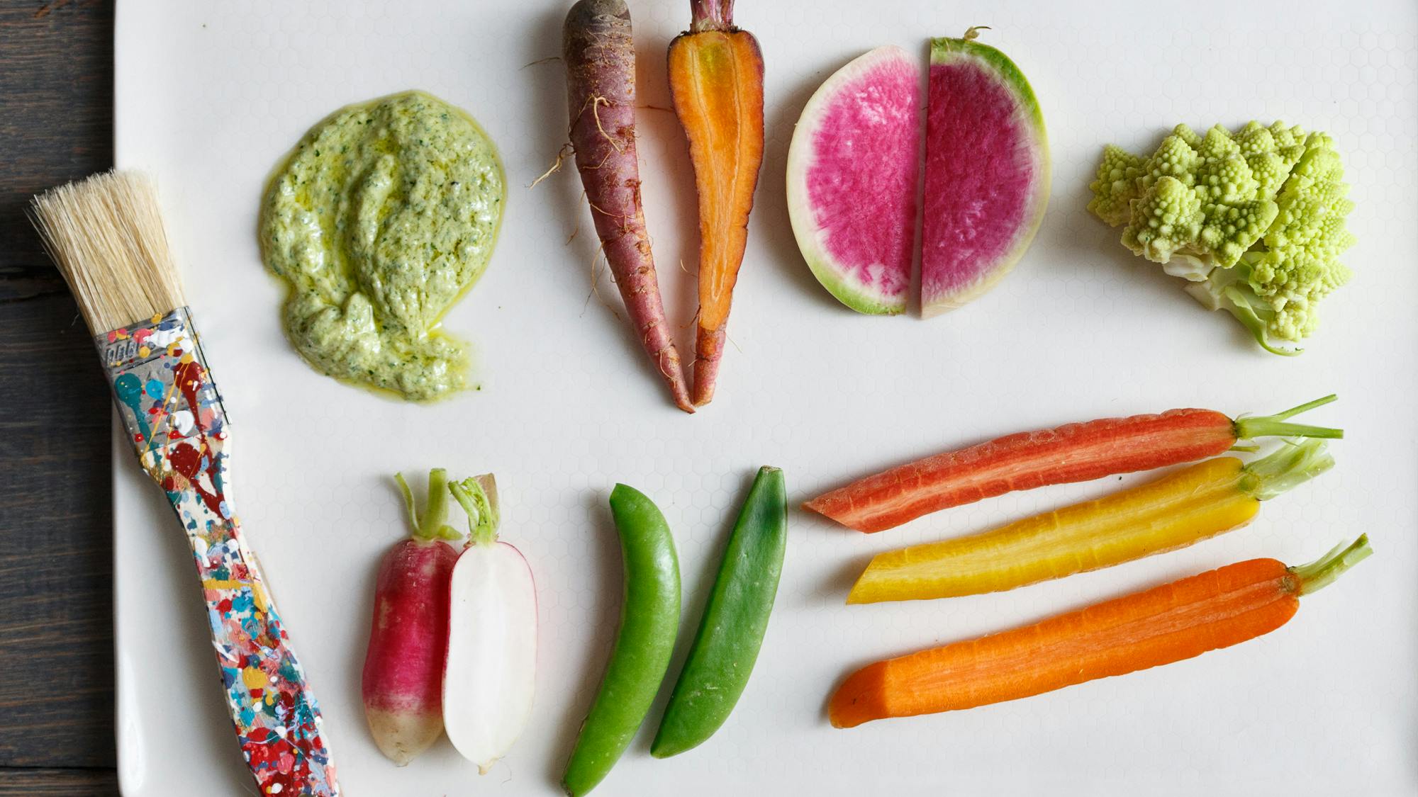 Best Crudités with Lemon Parsley Tahini Dip Recipe