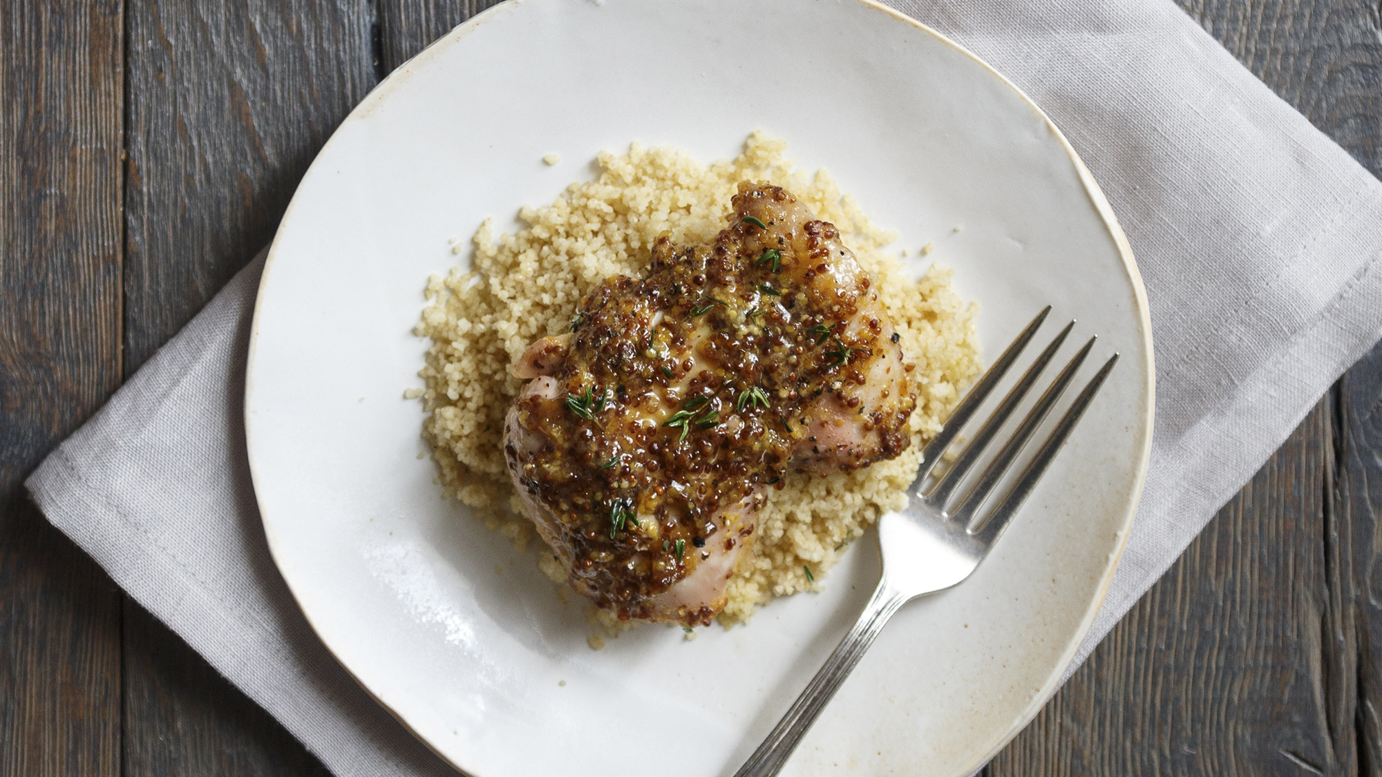 Best Apricot Dijon Chicken Thighs with Couscous Recipe