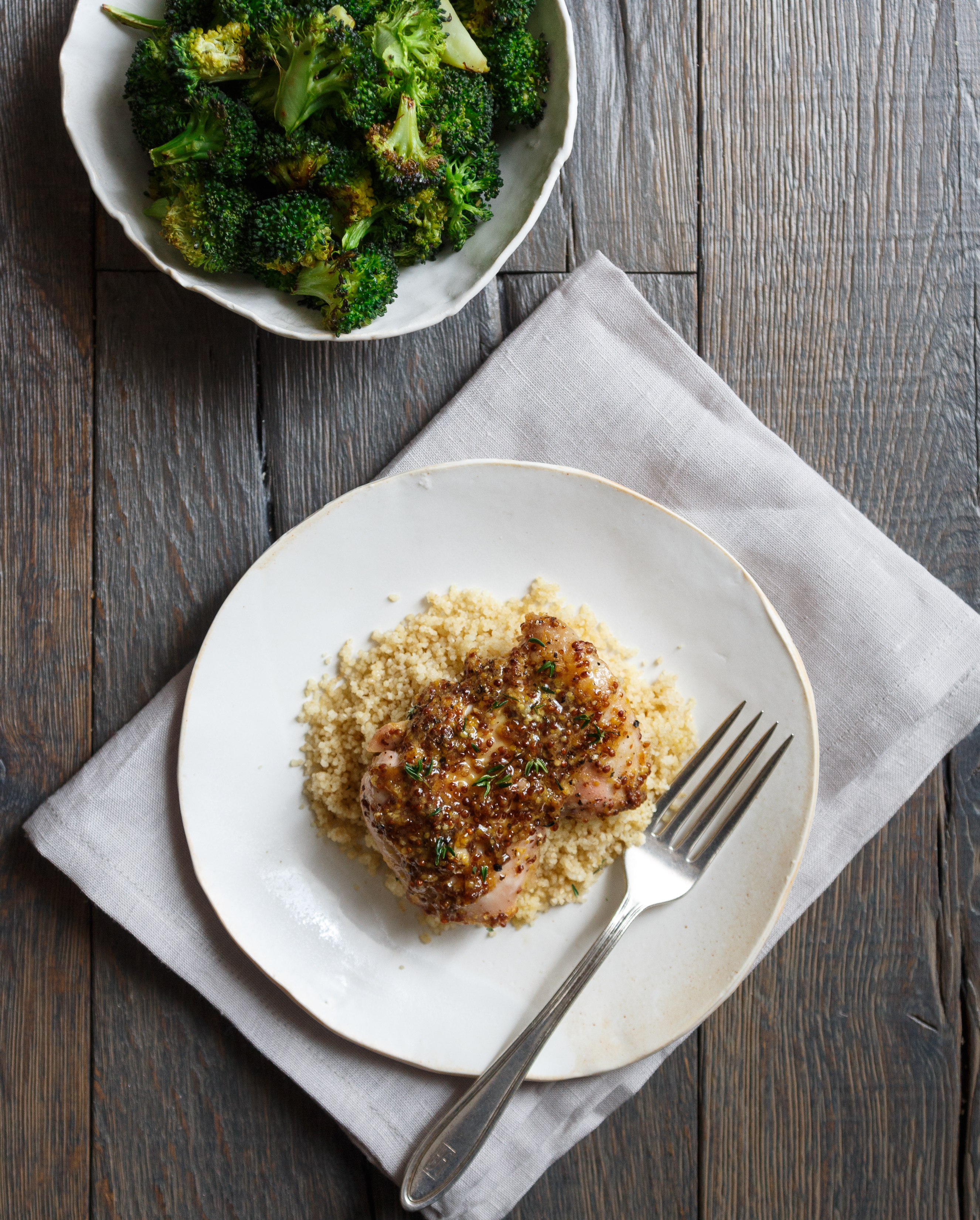 Apricot Dijon Chicken Thighs with Couscous