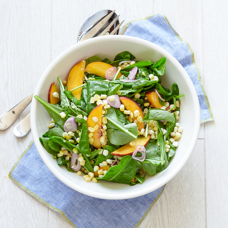 Arugula Peach Corn Salad