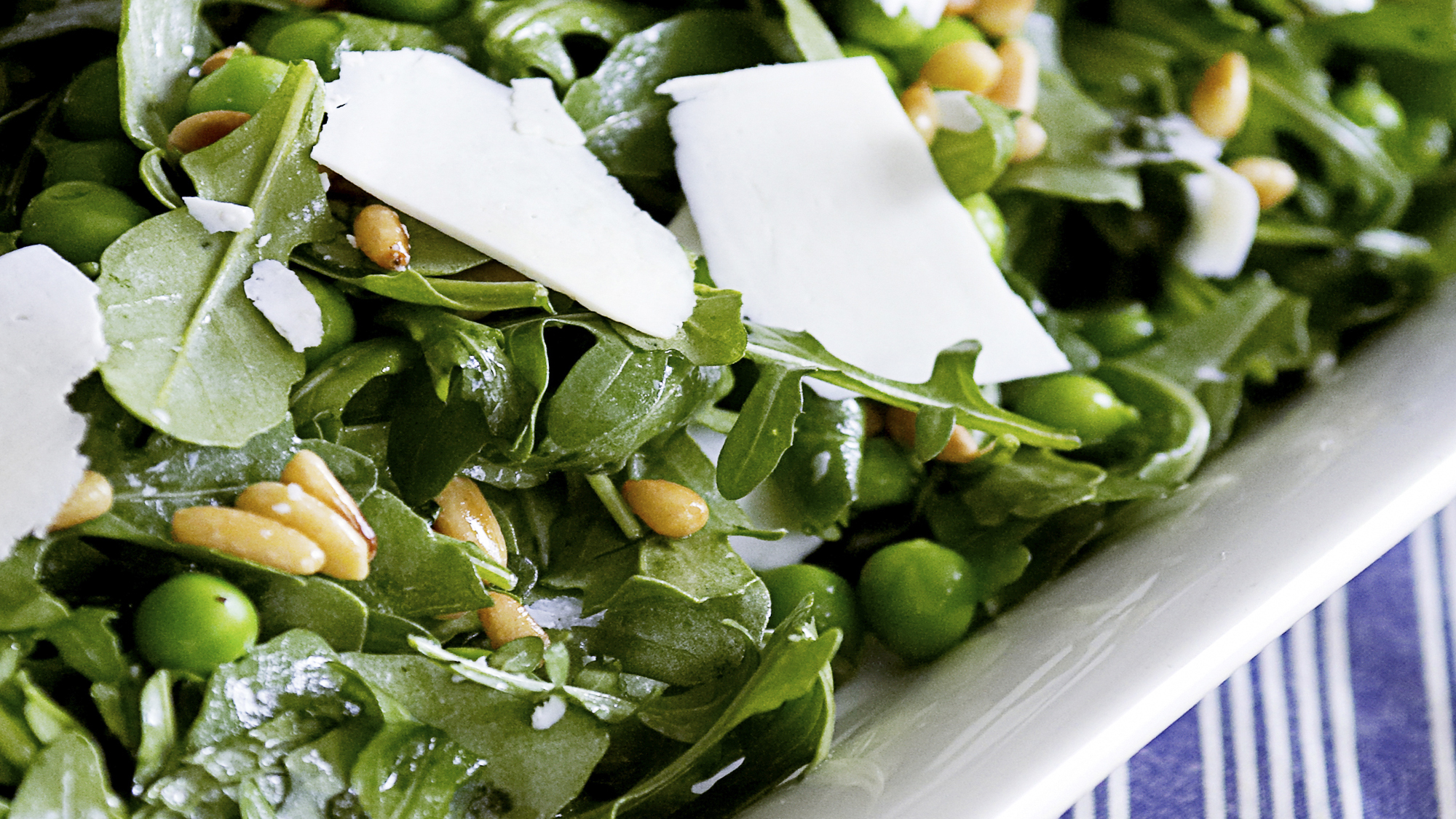 Best Arugula Salad with Peas, Pine Nuts, and Ricotta Salata Recipe