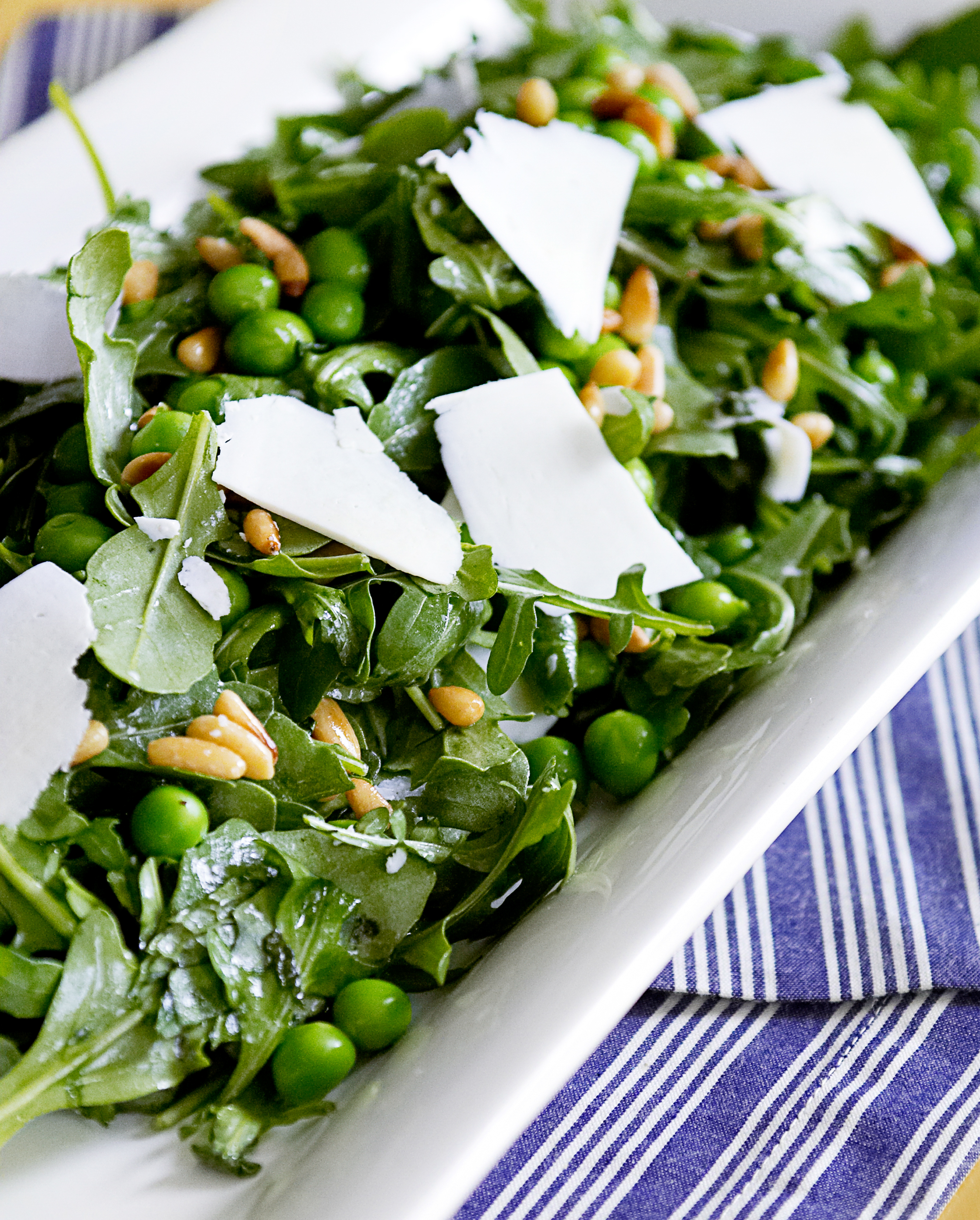 Arugula Salad with Peas, Pine Nuts, and Ricotta Salata