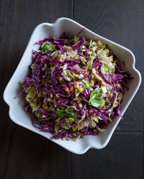 Brussels Sprouts and Red Cabbage Slaw