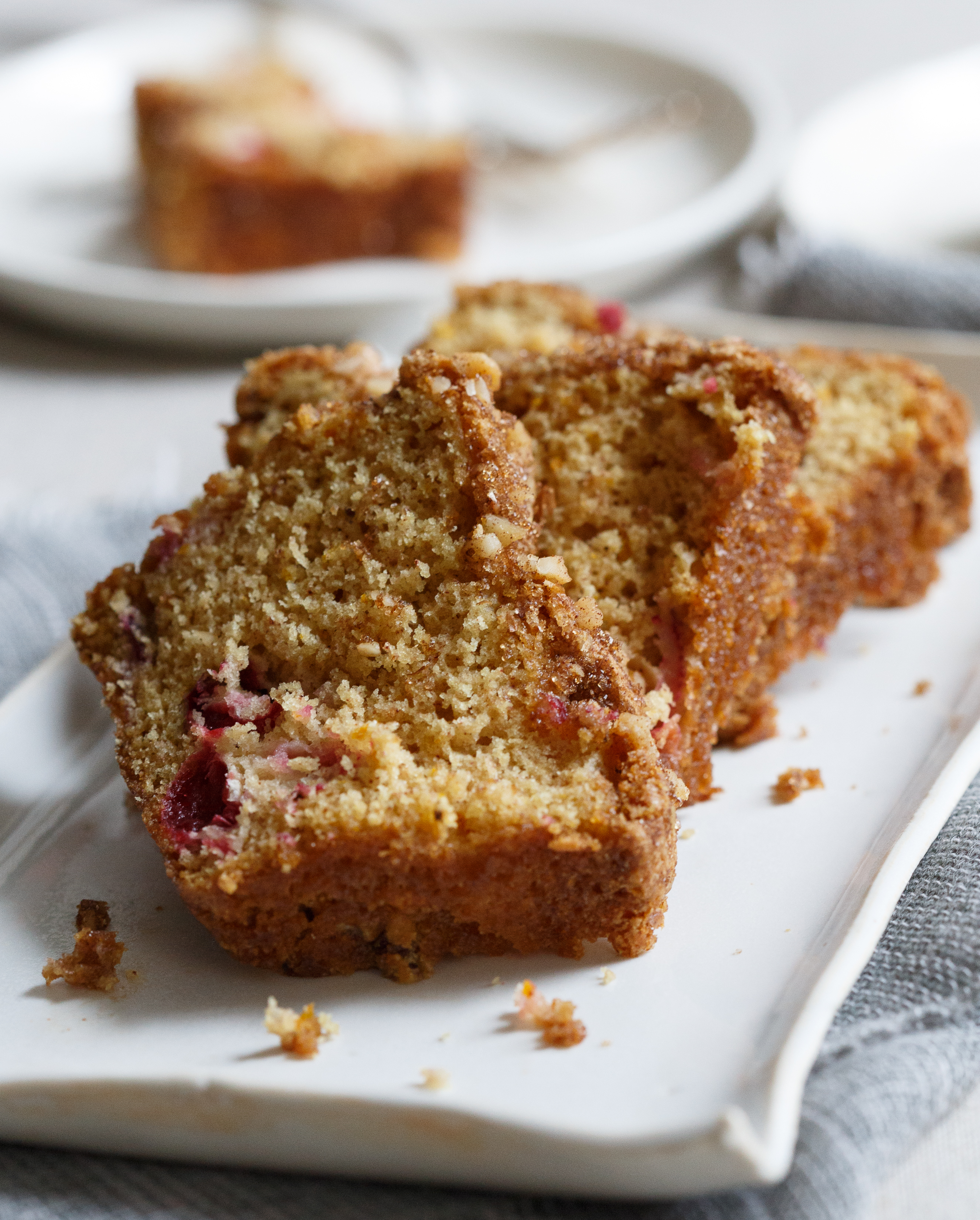 Cranberry Orange Tea Cake with Walnut Streusel