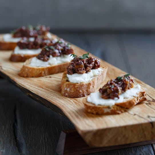 Goat Cheese + Fig-Olive Crostini