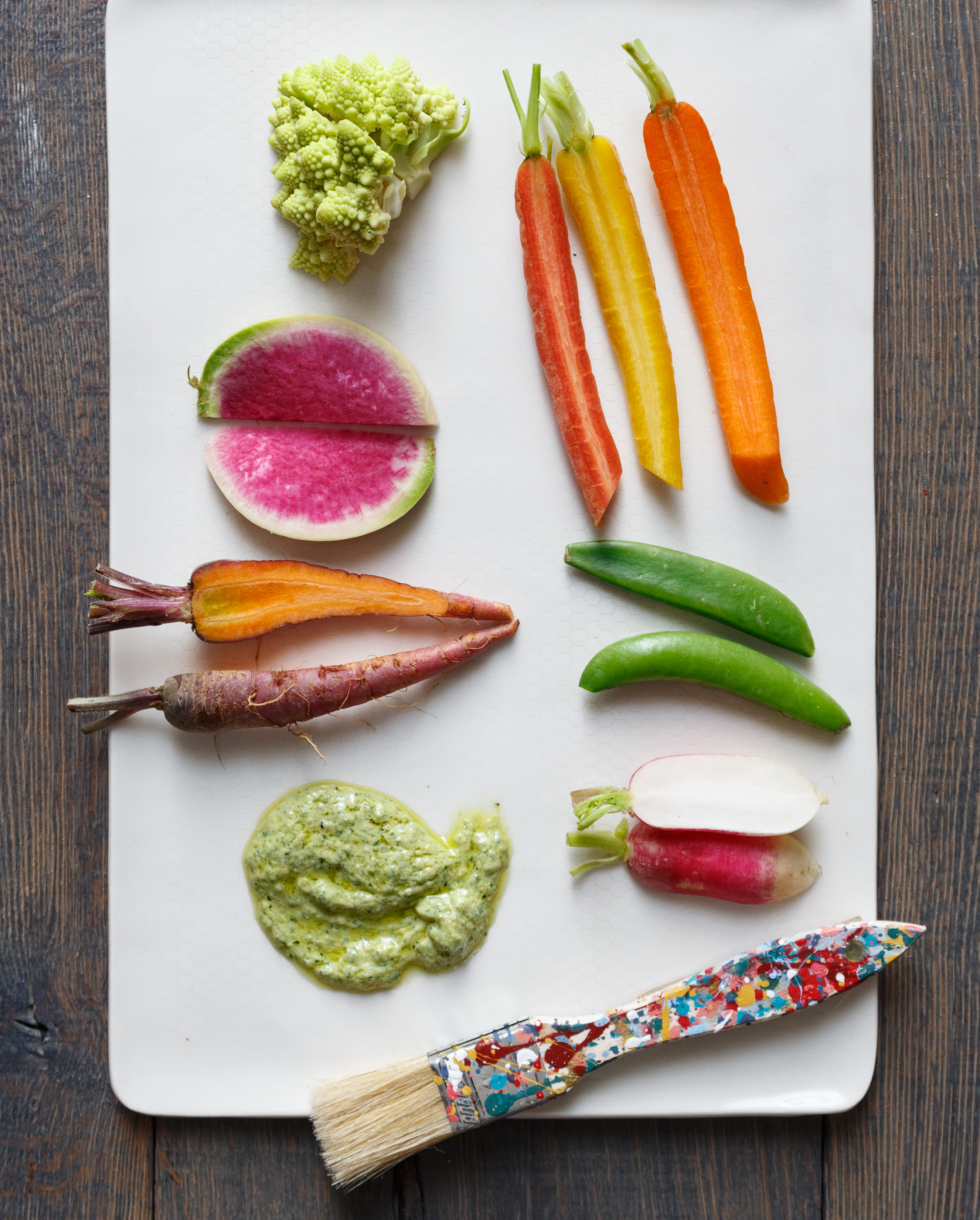 Crudités with Lemon Parsley Tahini Dip