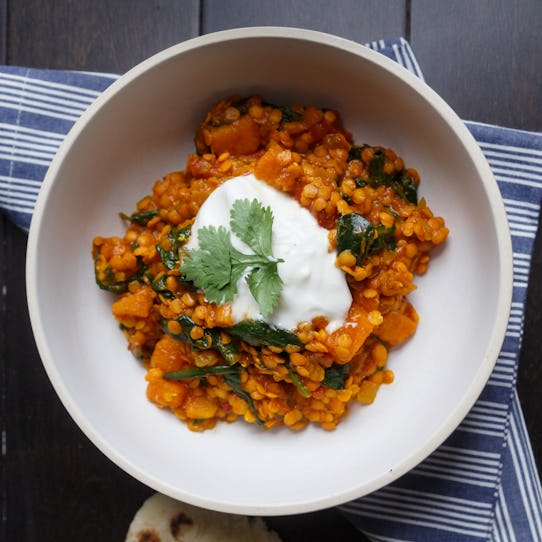 Orange Dal with Sweet Potatoes