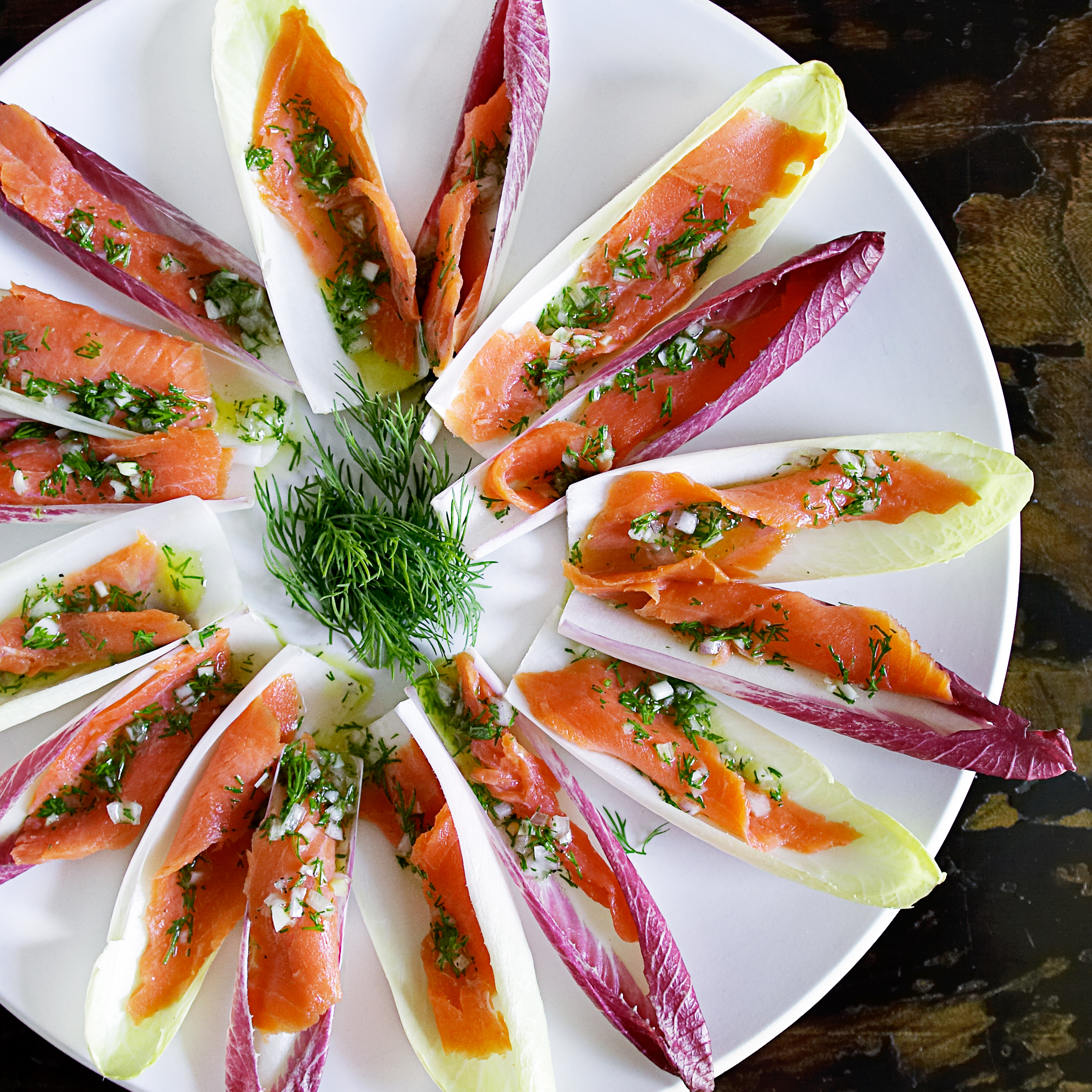 Endive Spears with Smoked Salmon