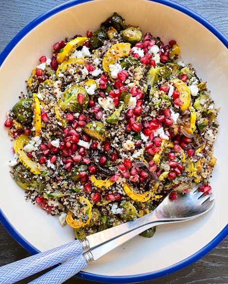 Fall Quinoa Salad with Brussels Sprouts and Delicata Squash