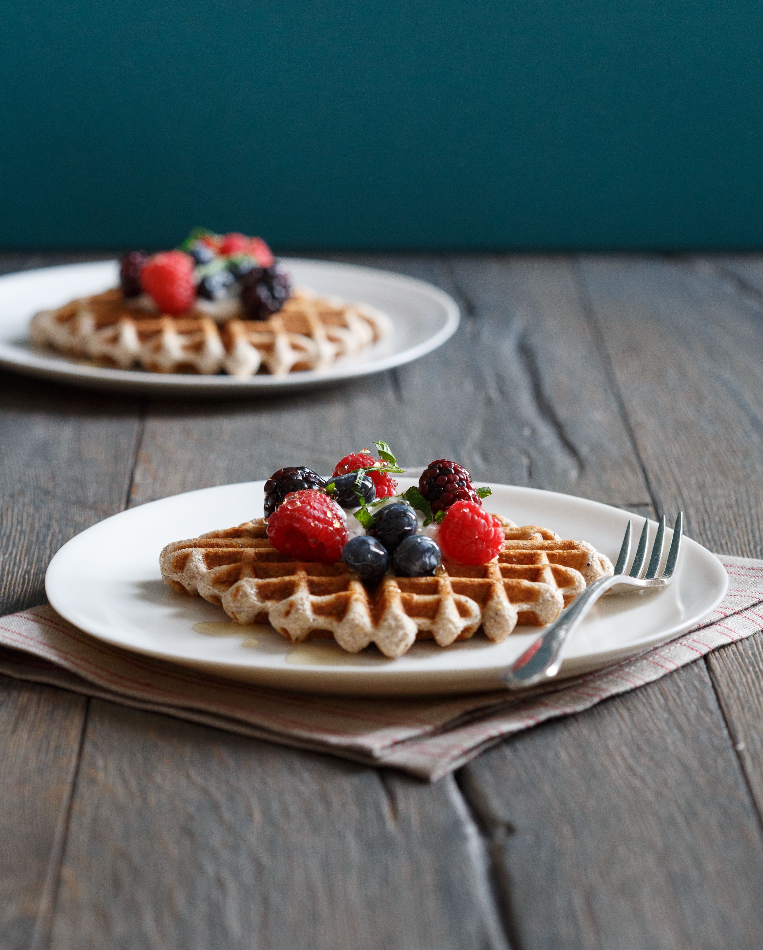 Gluten-Free Blue Cornmeal Waffles