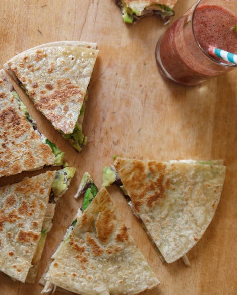 Gluten-Free Quesadillas with Black Beans, Chicken, and Avocado