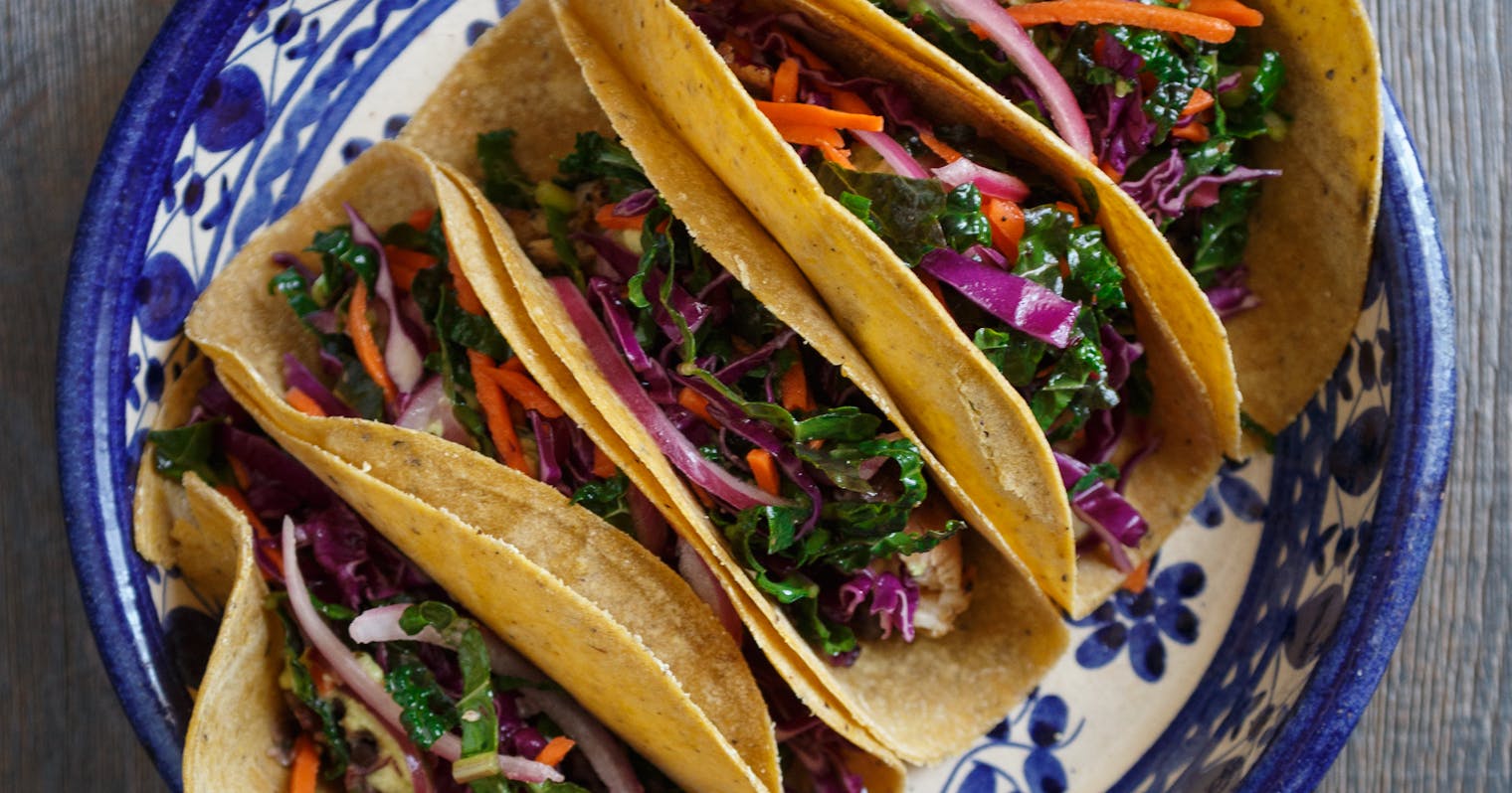 Best Grilled Fish Tacos with Avocado and Kale Slaw Recipe - The Yellow