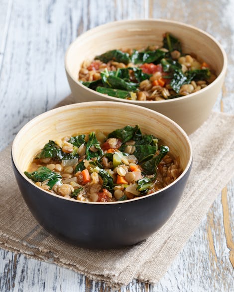Hearty Sprouted Lentil Stew with Kale