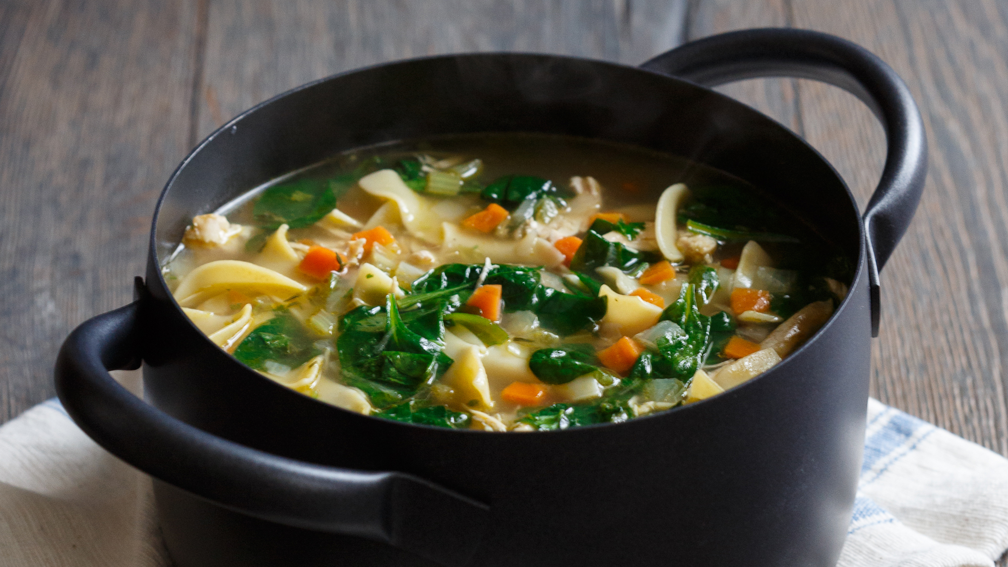 Best Homemade Chicken Noodle Soup with Spinach Recipe