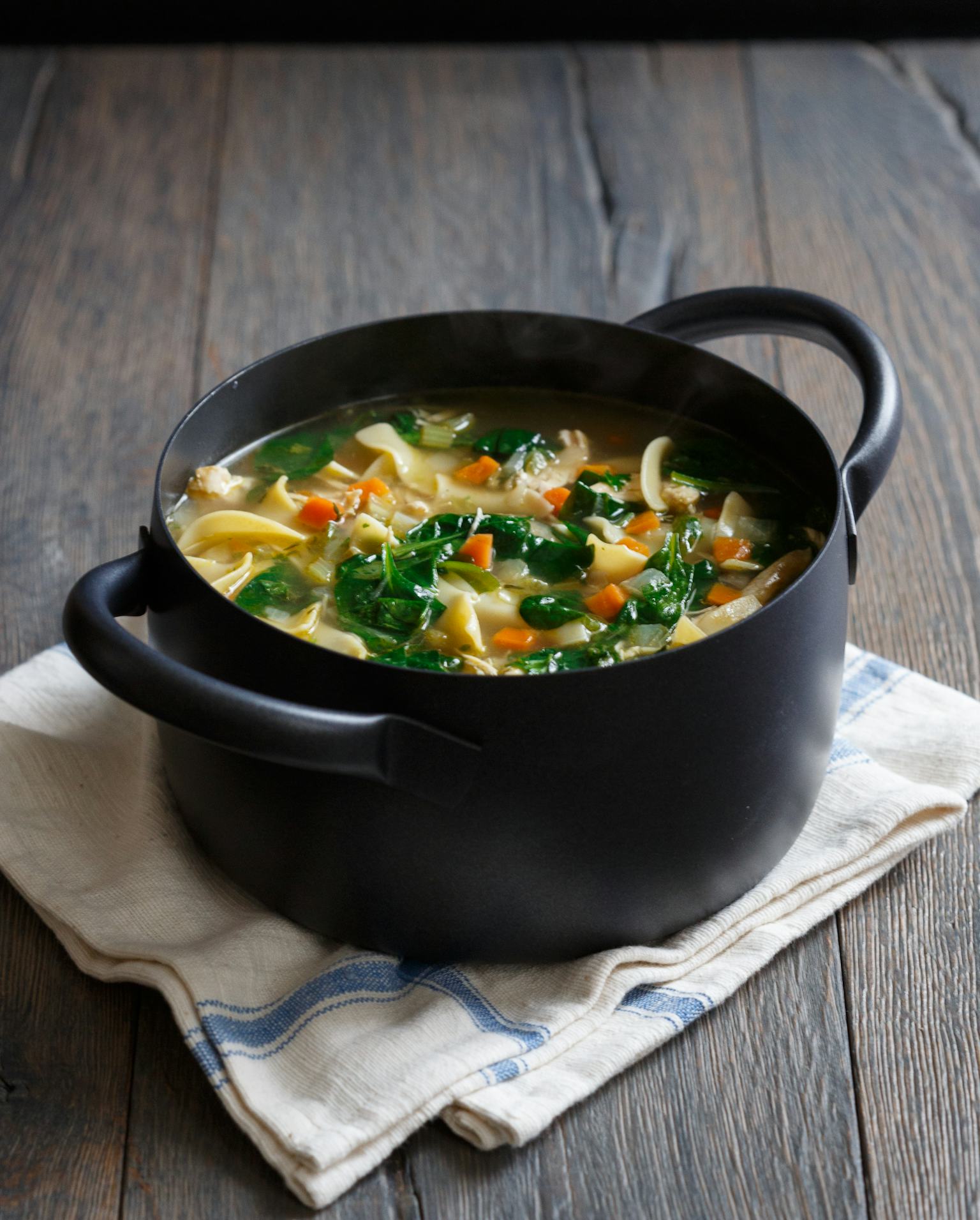 Best Homemade Chicken Noodle Soup with Spinach Recipe