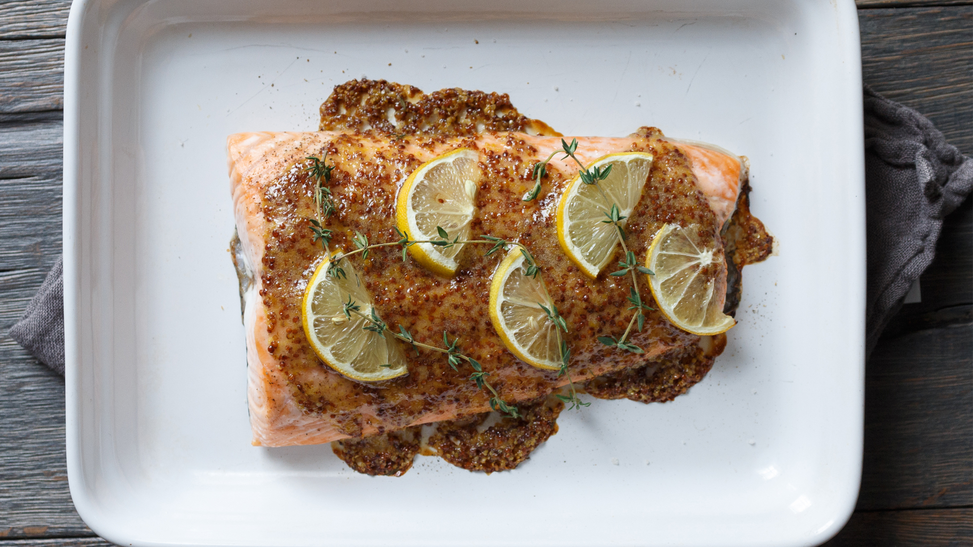 Best Honey-Dijon Glazed Wild Salmon with Citrus Frisee Salad Recipe