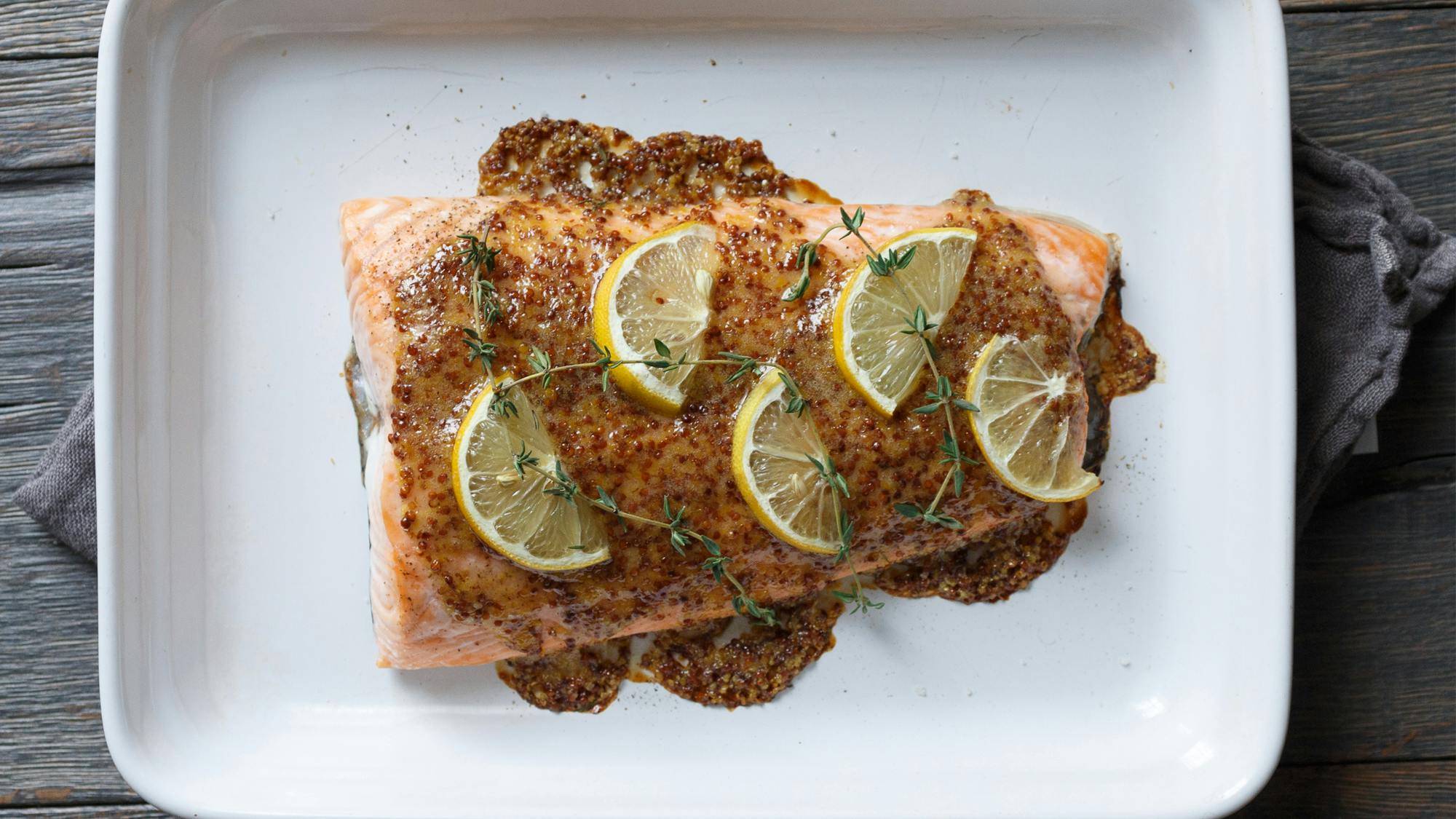 Best Honey-Dijon Glazed Wild Salmon with Citrus Frisee Salad Recipe