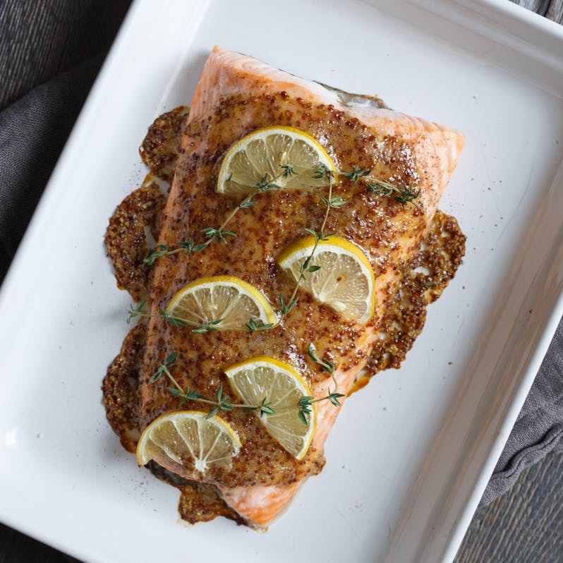 Best HoneyDijon Glazed Wild Salmon with Citrus Frisee Salad Recipe