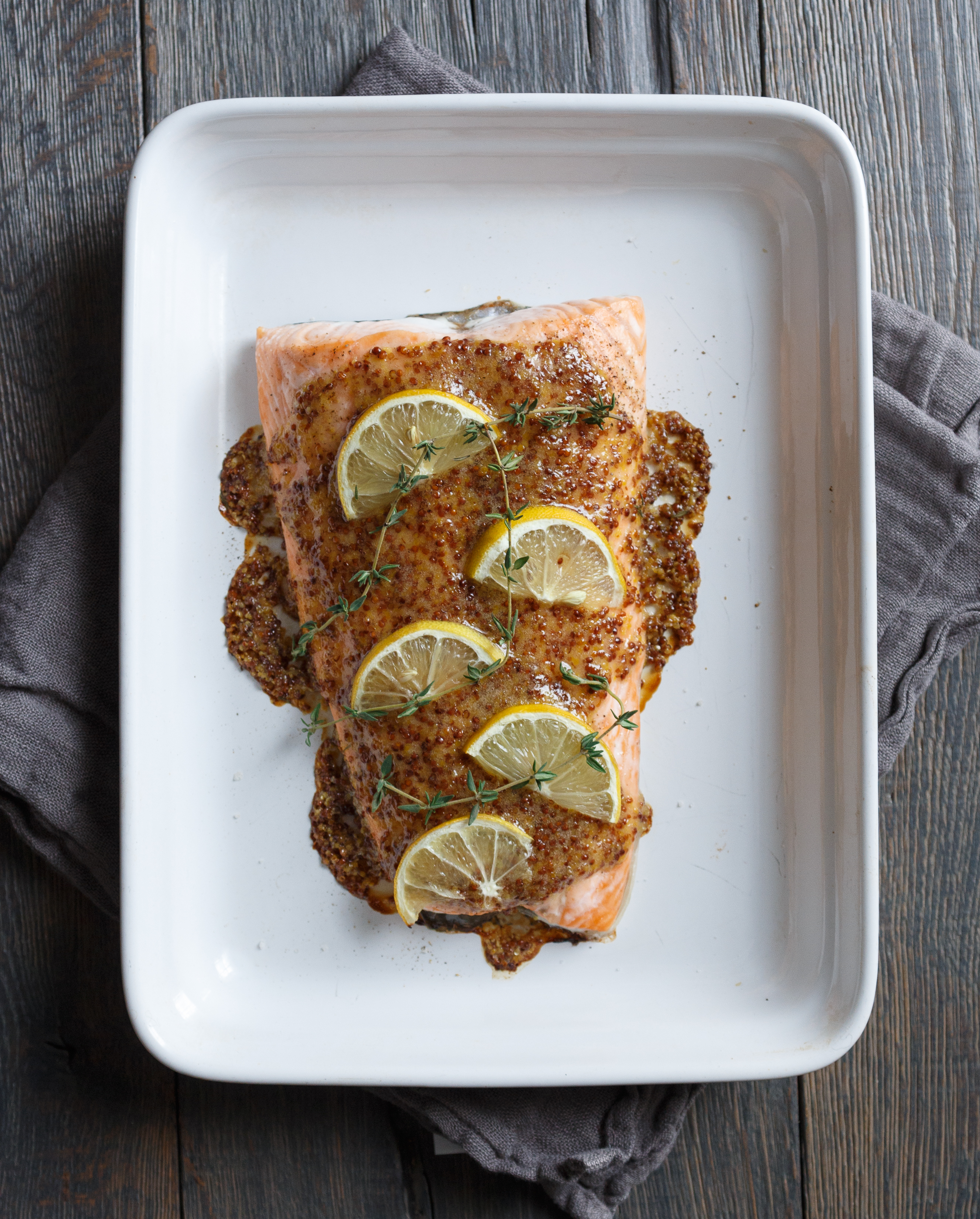 Honey-Dijon Glazed Wild Salmon with Citrus Frisee Salad