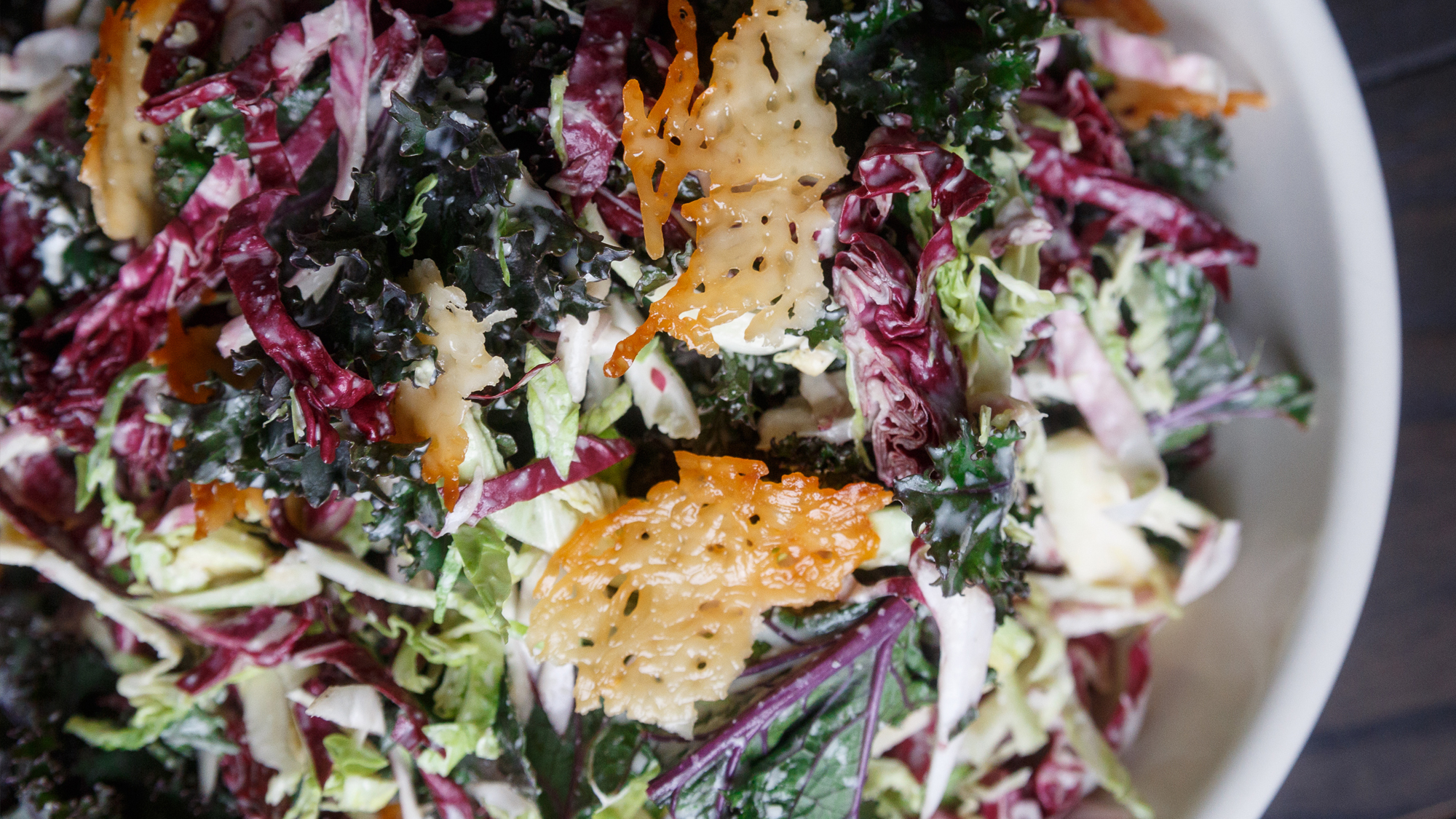 Best Kale Caesar Salad with Brussels Sprouts and Radicchio Recipe