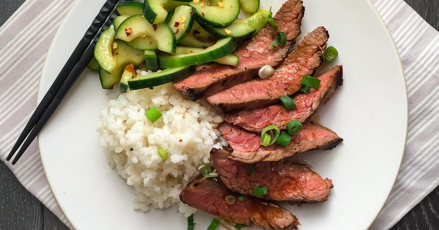 Best KoreanStyle Grilled Flank Steak with Spicy Cucumbers and Sticky Rice Recipe The Yellow Table Best KoreanStyle Grilled Flank Steak with Spicy Cucumbers and Sticky Rice Recipe The Yellow Table