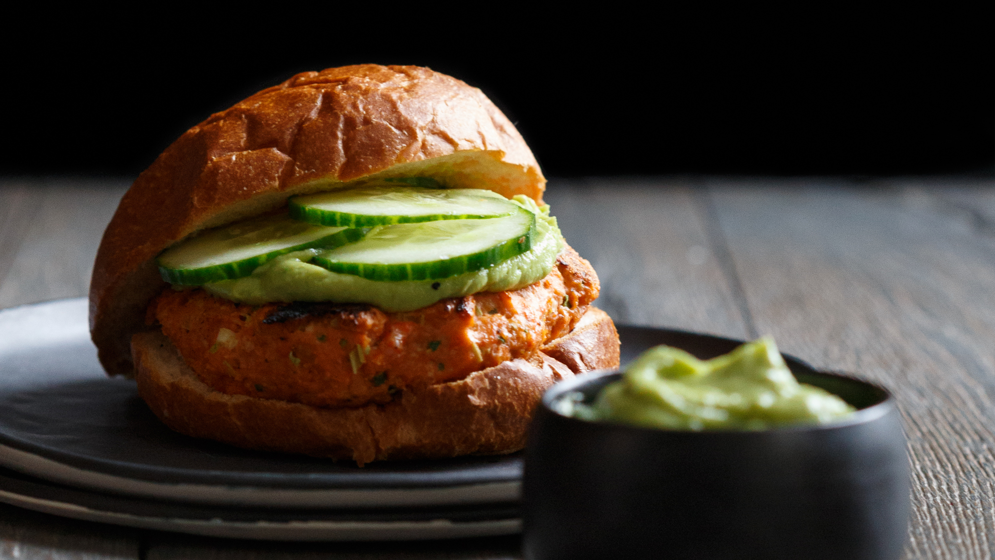 Best Lemongrass Salmon Burgers with Avocado Wasabi Sauce Recipe