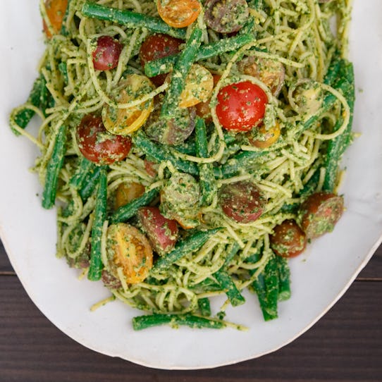 Lemony Pesto Spaghetti