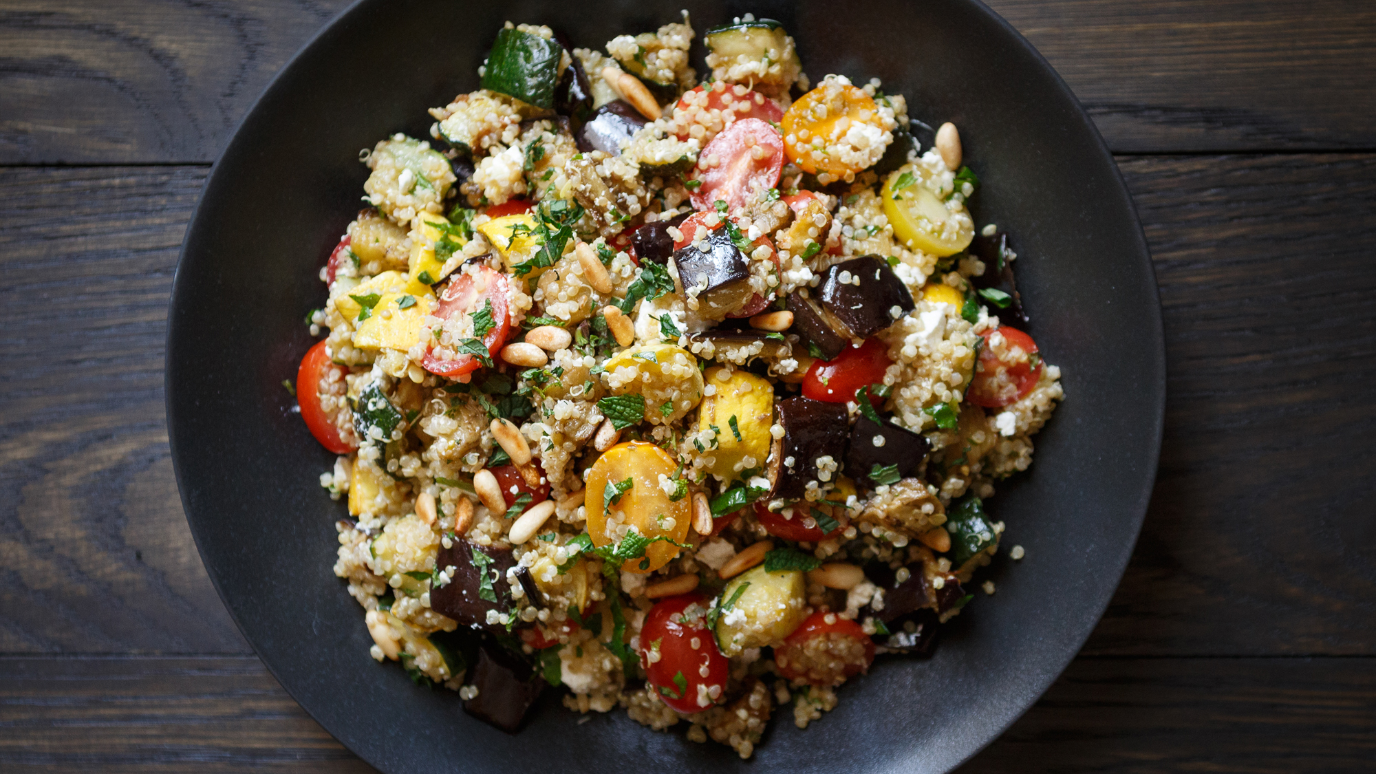 Best Mixed Quinoa Salad with Roasted Summer Veggies Recipe