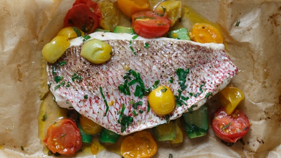 Baked Fish in Parchment (video) • Steamy Kitchen Recipes Giveaways