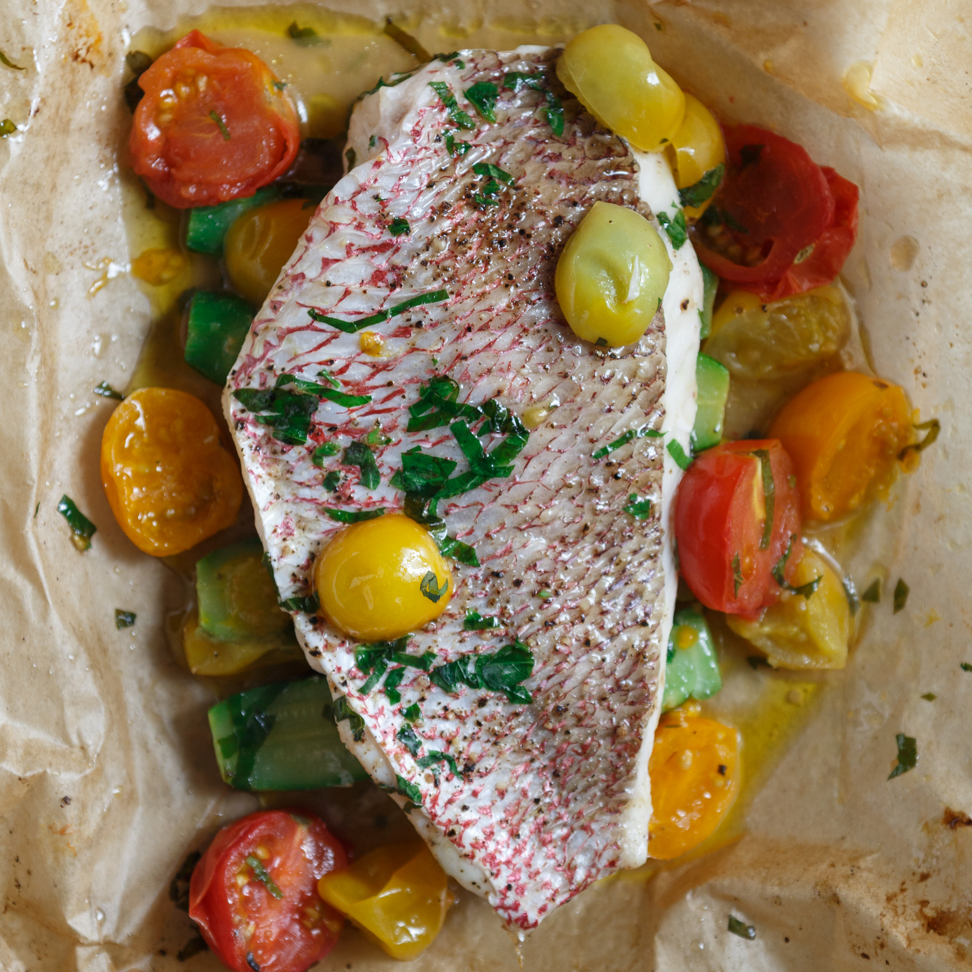 Parchment-Roasted Redfish
