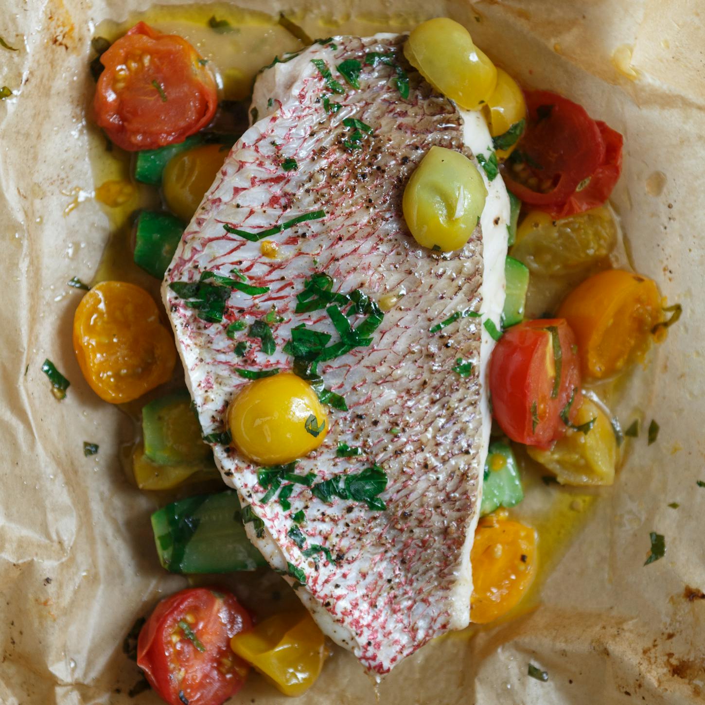 Baked Fish in Parchment (video) • Steamy Kitchen Recipes Giveaways