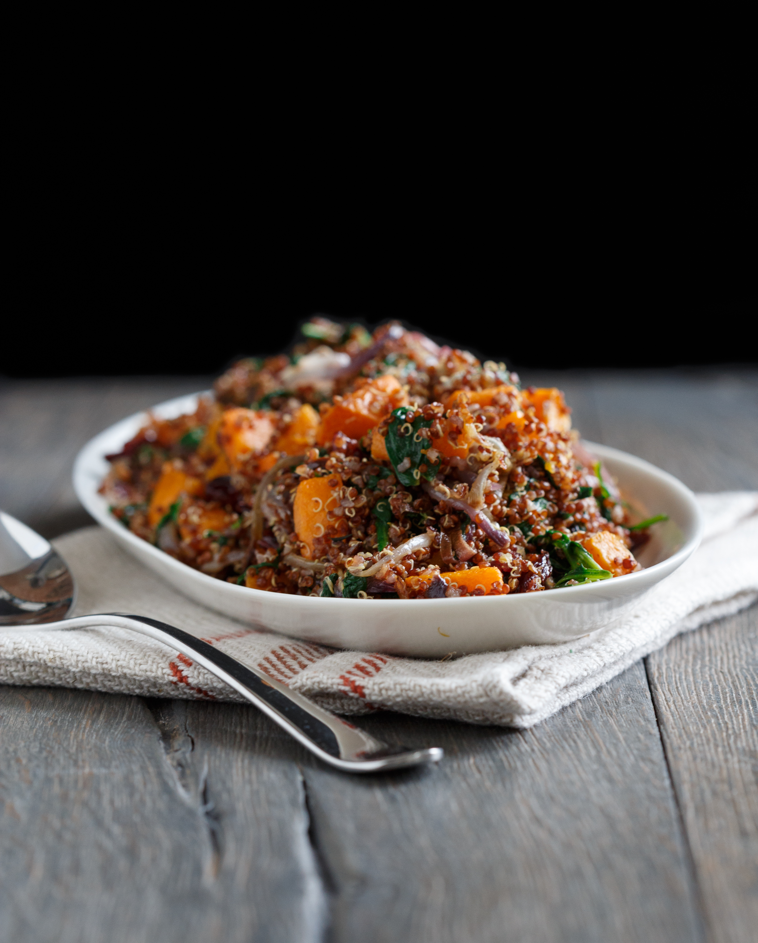 Quinoa Salad with Butternut Squash and Spinach