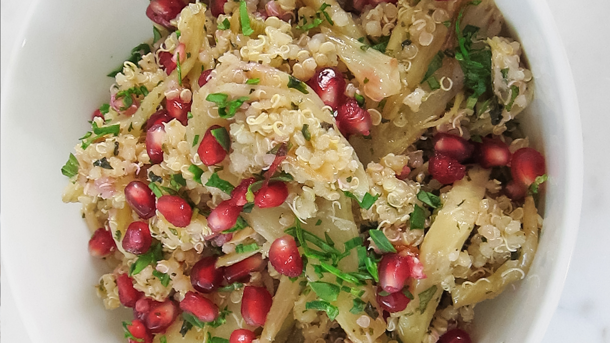 Best Quinoa Salad with Caramelized Fennel and Pomegranate Seeds Recipe