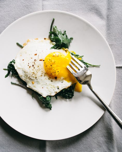 Sauteed Kale with Over Easy Eggs