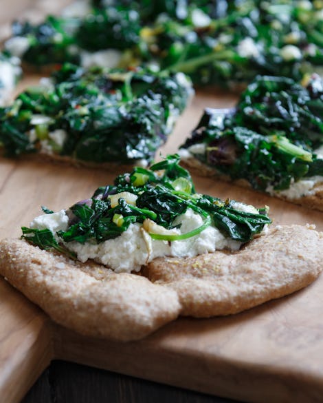 Spelt Pizza with Ricotta and Spicy Greens