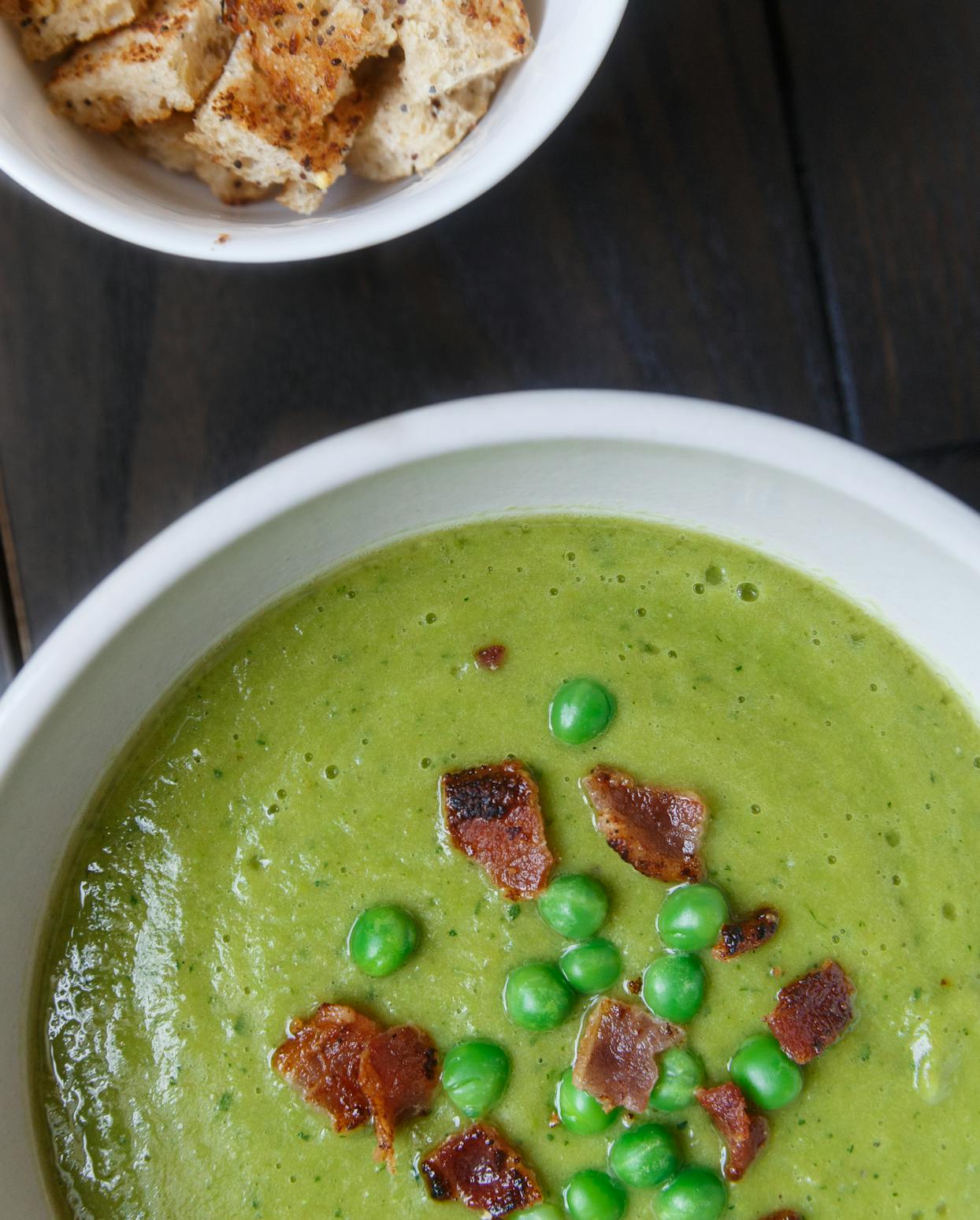 Best Spring Split Pea Soup with Bacon and Croutons Recipe ...