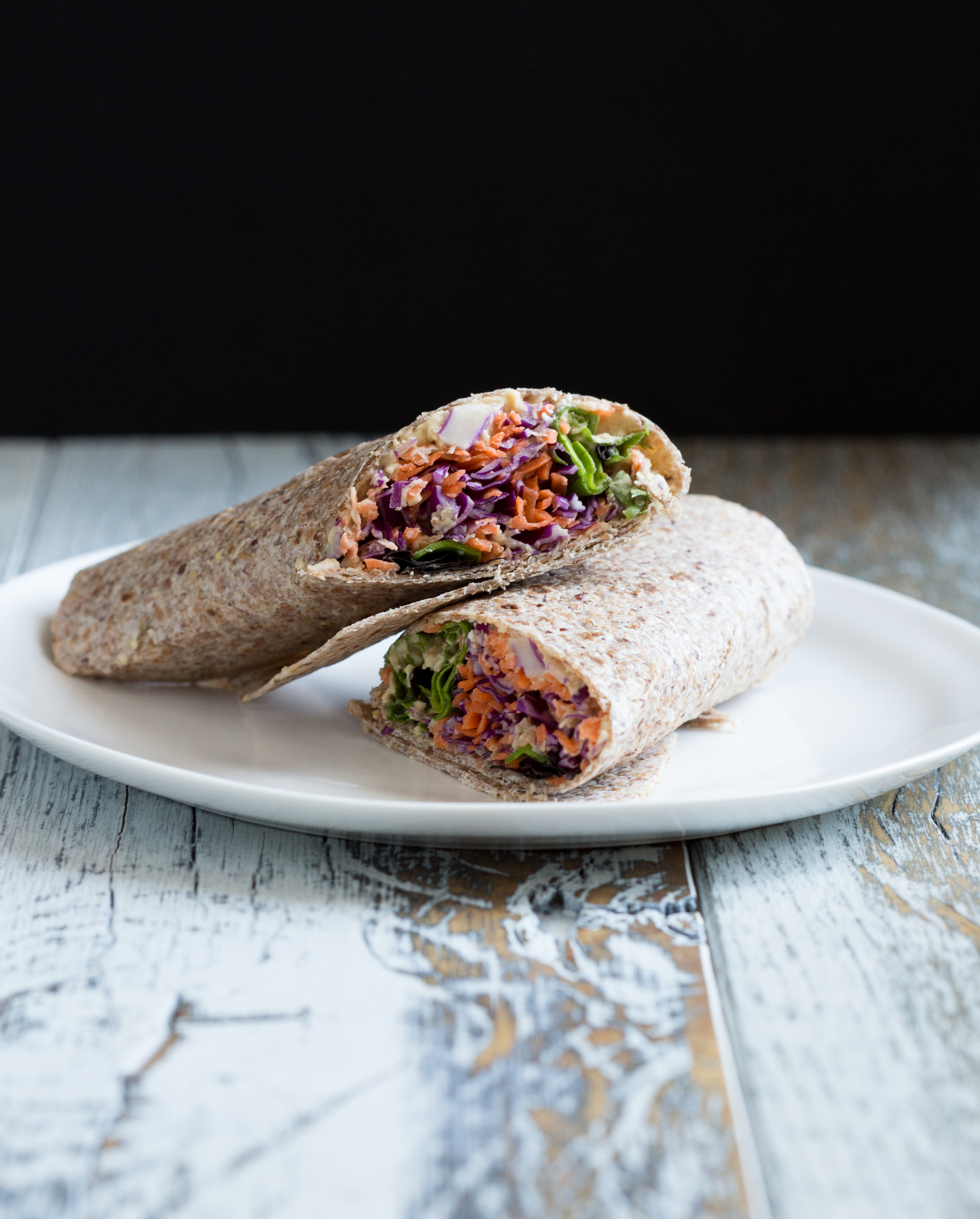 Sprouted Wrap with Hummus and Salad