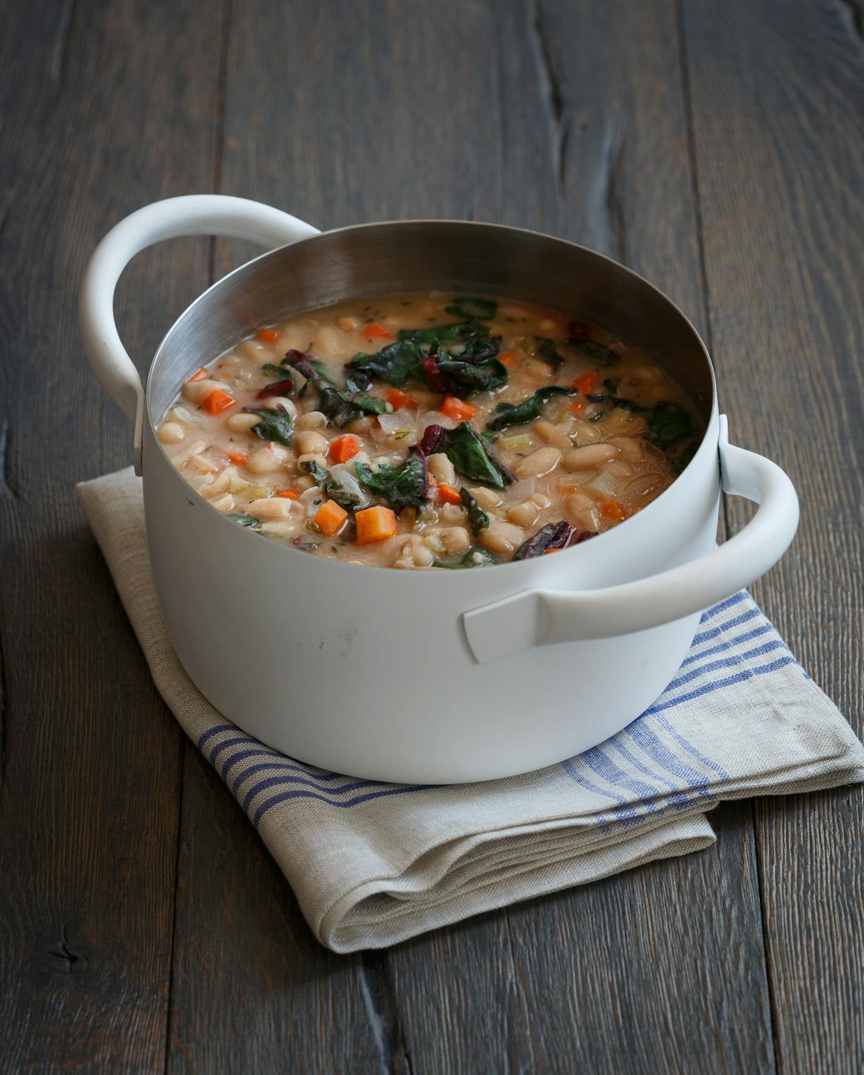 Best Tuscan White Bean Soup with Swiss Chard Recipe - The Yellow Table