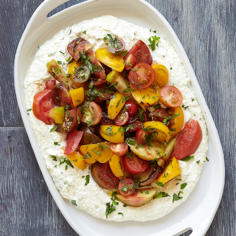 Best Whipped Herb Ricotta Summer Tomatoes Recipe The Yellow Table