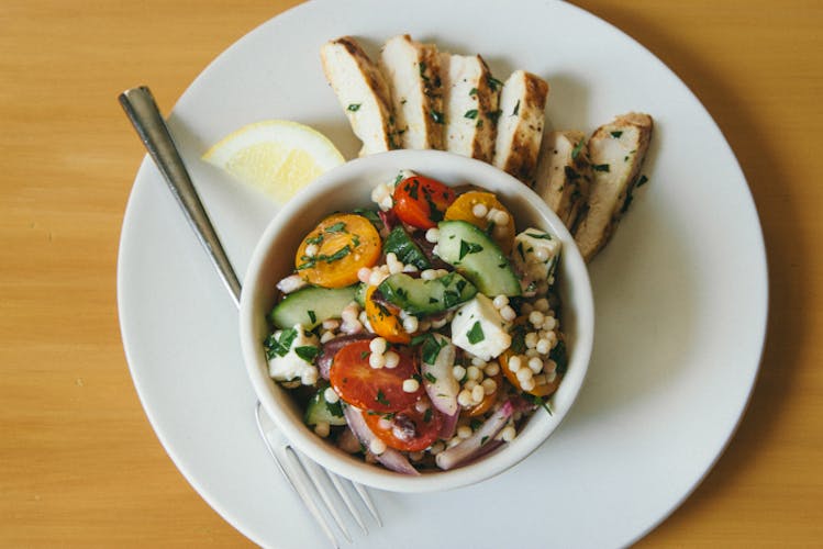 Israeli Couscous Salad with Grilled Chicken The Yellow Table